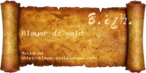 Blayer Évald névjegykártya